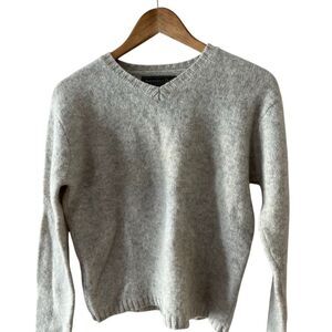 Y2K VINTAGE Abercrombie and Fitch V neck grey oatmeal wool sweater size medium